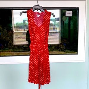 Red and beige polka dot Old Navy dress